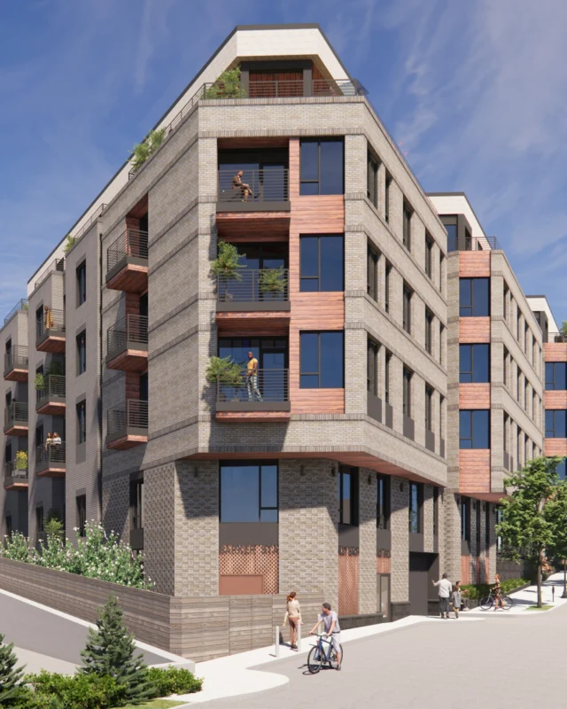 At PCA, we solve complex problems on challenging sites with our creativity.
 
The 108 Water Street site in Watertown MA, was made viable by Watertown’s new Watertown Square Zoning and is one of the first projects approved since its adoption. This triangular site is extremely complex due to its shape and grading. With creative solutions, our team was able to design a Passive House building that works within the constraints of the site while maintaining an active, welcoming street presence.
 
Client Partner: Eaglebrook Capital