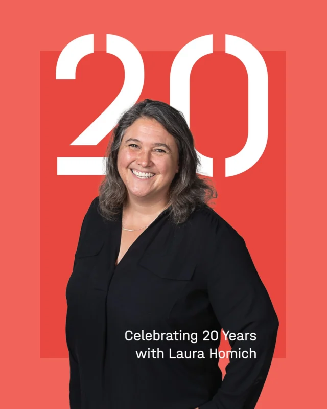 Today we celebrate an incredible milestone — 20 years of Laura Homich at PCA.
 
Laura has long been the heart and soul of PCA, helping shape not only our projects, but our culture, values and community. Long before sustainability became central to industry conversations, Laura was championing it within our practice and helping establish the foundation for PCA’s leadership in sustainable design.
 
Her clients trust her deeply and genuinely love working with her. From mixed-use and retail developments to placemaking, affordable housing, senior living and multifamily communities, Laura brings passion, care and purpose to every project.
 
Inside the office, Laura has been a constant advocate for people, helping foster a culture where everyone feels supported, respected and valued. She is also at the center of the many activities and traditions that make PCA such a connected and supportive community.

Laura leads with kindness, fairness and integrity, and her impact on PCA over the last two decades has been immeasurable.
 
Congratulations, Laura, on 20 remarkable years at PCA.